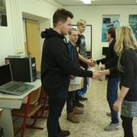 Při gratulaci předsedkyně Nadačního fondu SŠTZ Mohelnice Mgr. Pavla Krbcová